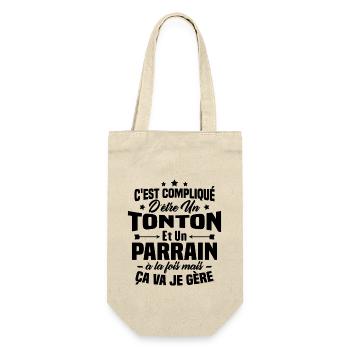 C'est compliqué d'être un tonton et un parrain - Sac à bouteille - nature - Devant