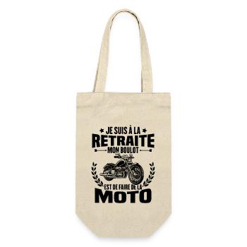 Retraite motard cadeau humour motard retraité moto - Sac à bouteille - nature - Devant