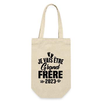 Cadeau Je vais être grand frère 2023 - Sac à bouteille - nature - Devant