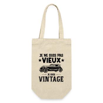 Je ne suis pas vieux je suis vintage cadeau humour - Sac à bouteille - nature - Devant