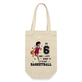 Girl plays basketball - I'm 6 - Gift Bag for Bottles - nature - Front