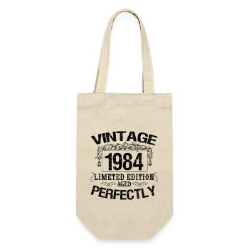 Jahrgang 1984 | Limitierte Auflage 1984 perfekt gealtert - Geschenkbeutel für Flaschen - Natur - Vorne