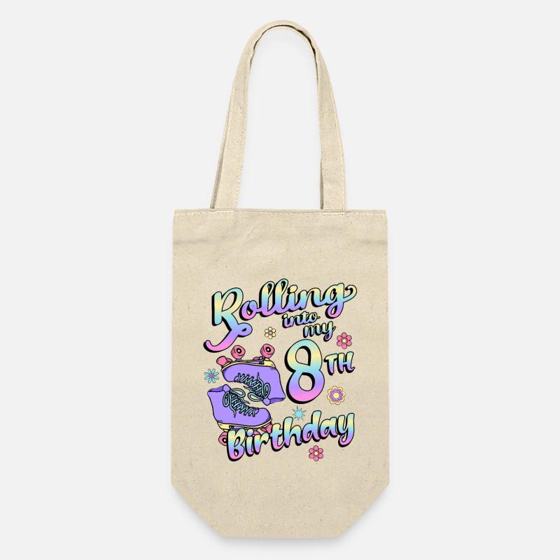 Rolling Into My 8th Birthday Quad Skater - Gift Bag for Bottles - nature