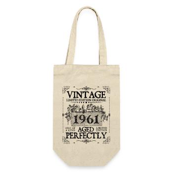 1961 | Vintage Aged Perfectly since 1961 birthday - Gift Bag for Bottles - nature - Front