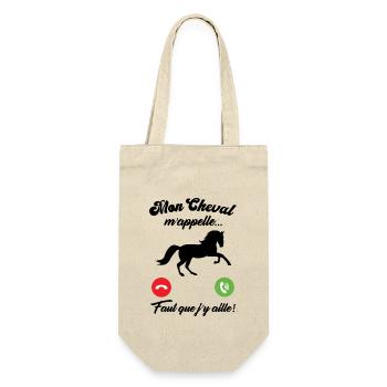 Mon cheval m'appelle faut quẹ j’y aille Cadeau - Sac à bouteille - nature - Devant