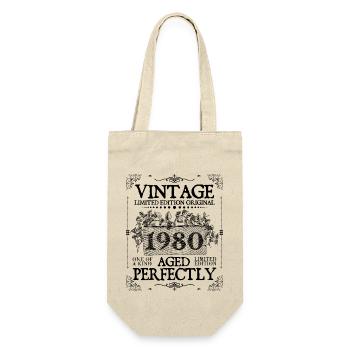 1980 | Vintage Aged Perfectly since 1980 birthday - Gift Bag for Bottles - nature - Front