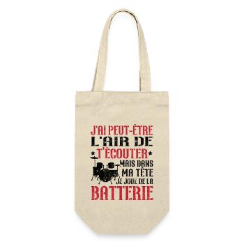 Dans ma tête je joue de la batterie - Sac à bouteille - nature - Devant