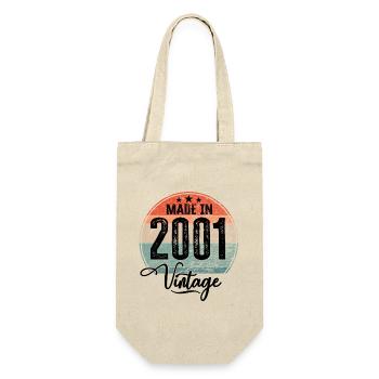 Vintage Made in 2001 Year of birth 2001 Birthday - Gift Bag for Bottles - nature - Front