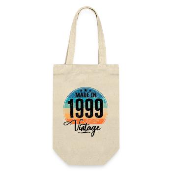 Vintage Made in 1999 Geburtsjahr 1999 Geburtstag - Geschenkbeutel für Flaschen - Natur - Vorne