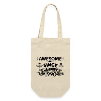 January 1990 | Awesome 1990 | born in January - Gift Bag for Bottles - nature - Front