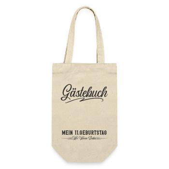 11. Geburtstag Gästebuch - Geschenkbeutel für Flaschen - Natur - Vorne
