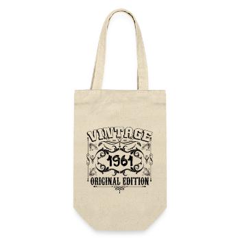 1961 | Vintage Aged Original 1961 Geburtstagsgeschenk - Geschenkbeutel für Flaschen - Natur - Vorne