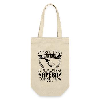 Marre des biberon je veux un vrai apéro comme papa - Sac à bouteille - nature - Devant