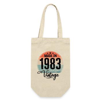 Vintage Made in 1983 Geburtsjahr 1983 Geburtstag - Geschenkbeutel für Flaschen - Natur - Vorne