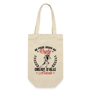 Né pour jouer au rugby oblige d'aller à l'école - Sac à bouteille - nature - Devant