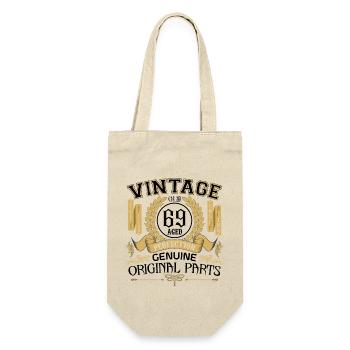 Jahrgang 69 Jahre - Geburtstagsgeschenk 69 Jahre !!! - Geschenkbeutel für Flaschen - Natur - Vorne
