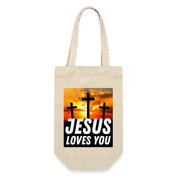 Jésus t’aime - Citation chrétienne - Sac à bouteille - nature - Devant
