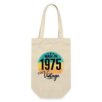 Vintage Made in 1975 Geburtsjahr 1975 Geburtstag - Geschenkbeutel für Flaschen - Natur - Vorne