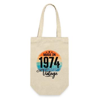 Vintage Made in 1974 Year of Birth 1974 Birthday - Gift Bag for Bottles - nature - Front
