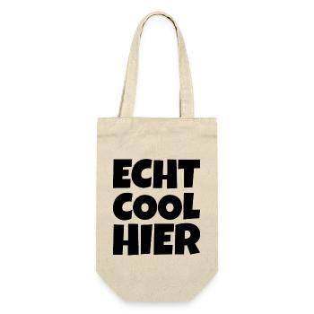 Echt Cool Hier - Geschenkbeutel für Flaschen - Natur - Vorne