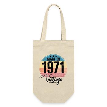Vintage Made in 1971 Year of birth 1971 Birthday - Gift Bag for Bottles - nature - Front