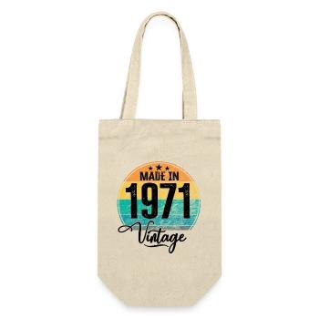 Vintage Made in 1971 Year of birth 1971 Birthday - Gift Bag for Bottles - nature - Front