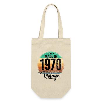 Vintage Made in 1970 Geburtsjahr 1970 Geburtstag - Geschenkbeutel für Flaschen - Natur - Vorne