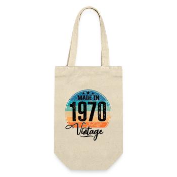 Vintage Made in 1970 Geburtsjahr 1970 Geburtstag - Geschenkbeutel für Flaschen - Natur - Vorne