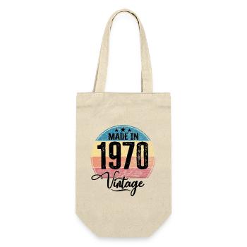 Vintage Made in 1970 Geburtsjahr 1970 Geburtstag - Geschenkbeutel für Flaschen - Natur - Vorne