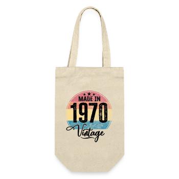 Vintage Made in 1970 Geburtsjahr 1970 Geburtstag - Geschenkbeutel für Flaschen - Natur - Vorne
