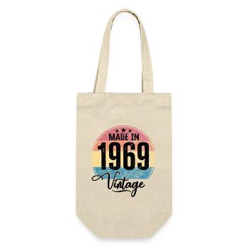 Vintage Made in 1969 Year of birth 1969 Birthday - Gift Bag for Bottles - nature - Front