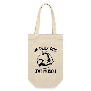 Musculation | J'peux pas j'ai muscu !! - Sac à bouteille - nature - Devant