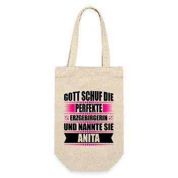 Erzgebirge Frau Namen Sachsen Anita - Geschenkbeutel für Flaschen - Natur - Vorne