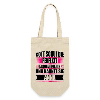 Erzgebirge Frau Namen Sachsen Anna - Geschenkbeutel für Flaschen - Natur - Vorne