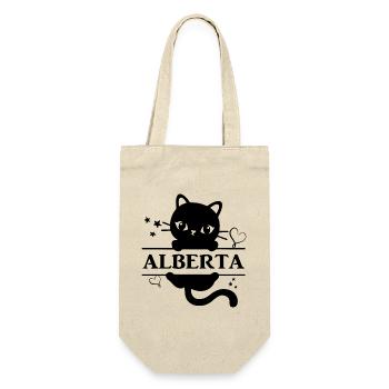 t-shirt Alberta t-shirt gift idea cat Katze - Gift Bag for Bottles - nature - Front