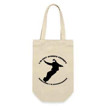 Snowboard Spruch Wintersport Snowboardfahrer - Geschenkbeutel für Flaschen - Natur - Vorne