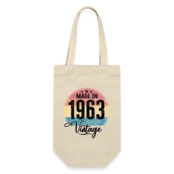 Vintage Made in 1963 Geburtsjahr 1963 Geburtstag - Geschenkbeutel für Flaschen - Natur - Vorne
