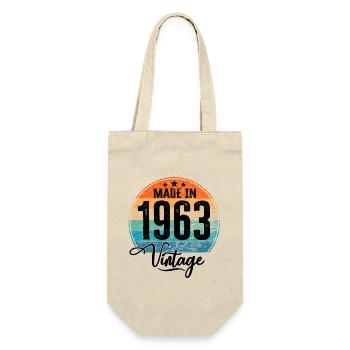 Vintage Made in 1963 Geburtsjahr 1963 Geburtstag - Geschenkbeutel für Flaschen - Natur - Vorne