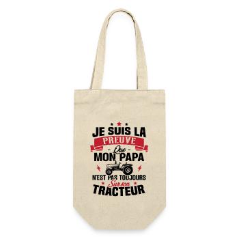 Tracteur Papa Agriculteur Humour Cadeau Papa - Sac à bouteille - nature - Devant