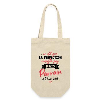 on dit que la perfection n'existe pas mais parrain - Sac à bouteille - nature - Devant