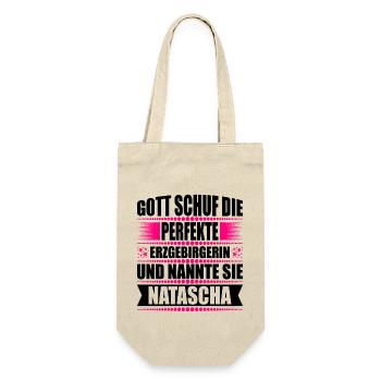 Erzgebirge Frau Namen Sachsen Natascha - Geschenkbeutel für Flaschen - Natur - Vorne