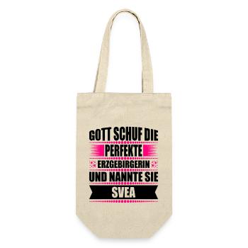 Erzgebirge Frau Namen Sachsen Svea - Geschenkbeutel für Flaschen - Natur - Vorne