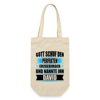 Erzgebirge Mann Namen Sachsen David - Geschenkbeutel für Flaschen - Natur - Vorne