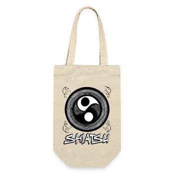 Shiatsu Yoga Meditation Massage Buddha Japanisch 4 - Geschenkbeutel für Flaschen - Natur - Vorne