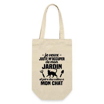 M'occuper de mon jardin - Cadeau jardinier chat - Sac à bouteille - nature - Devant