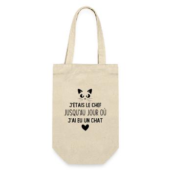 J'étais le chef jusqu'au jour où j'ai eu un chat - Sac à bouteille - nature - Devant