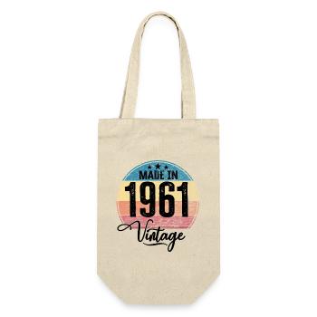 Millésime fabriqué en 1961 Année de naissance 1961 Anniversaire - Sac à bouteille - nature - Devant