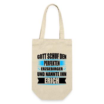 Erzgebirge Mann Namen Sachsen Erich - Geschenkbeutel für Flaschen - Natur - Vorne