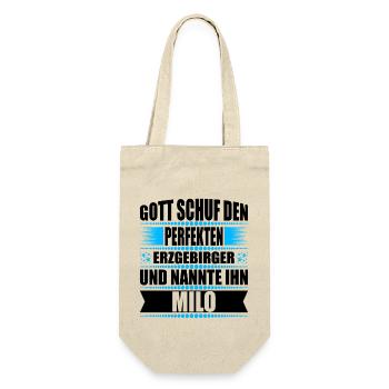 Erzgebirge Mann Namen Sachsen Milo - Geschenkbeutel für Flaschen - Natur - Vorne