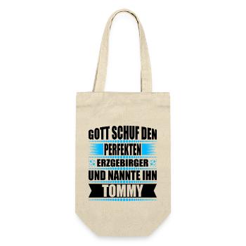 Erzgebirge Mann Namen Sachsen Tommy - Geschenkbeutel für Flaschen - Natur - Vorne